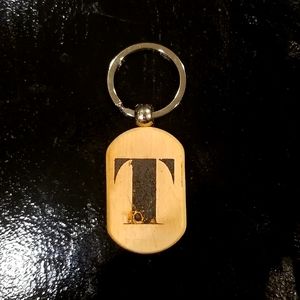 Monogram T Keychain / Wood Burned Keychain